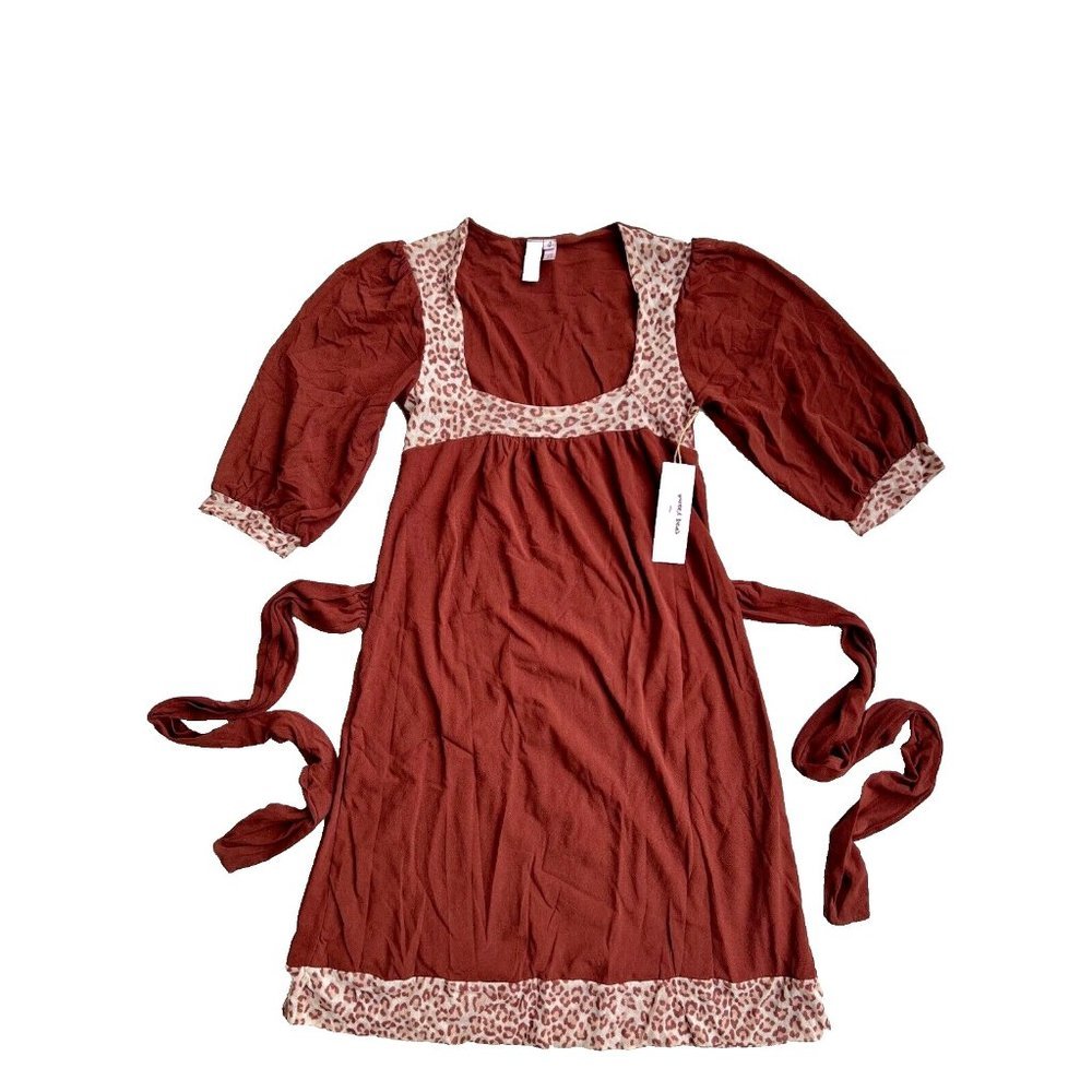 Sweet Pea by Staci Frati  Brown Leopard Mini Dress ( S )